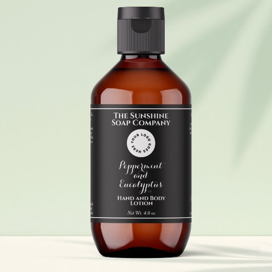 Étiquette de bouteille de cosmétiques avec logo en