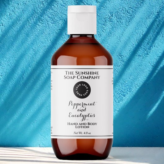 Étiquette de bouteille de cosmétiques avec logo te