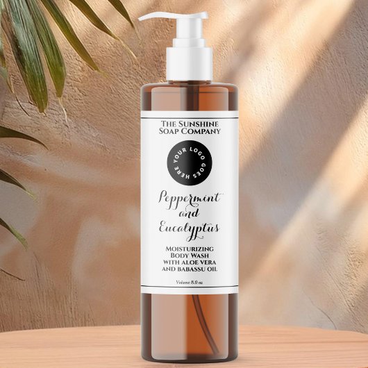 Étiquette de bouteille de cosmétiques blanche étan
