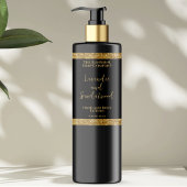 Étiquette de bouteille de cosmétiques en noir et o