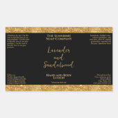 Étiquette de bouteille de cosmétiques en noir et o (Devant)