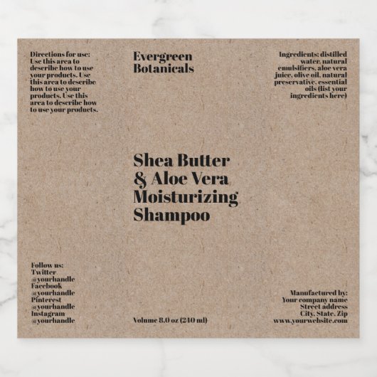 Étiquette de bouteille de cosmétiques imperméable  (Étiquettes simples)