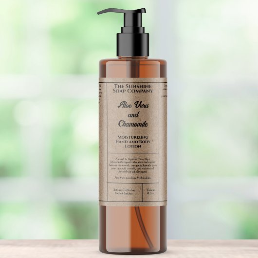 Étiquette de bouteille de cosmétiques rustique Kra