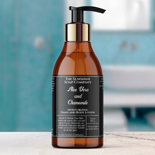 Étiquette de bouteille de cosmétiques rustique noi