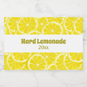 Étiquette de bouteille de design citron tranché