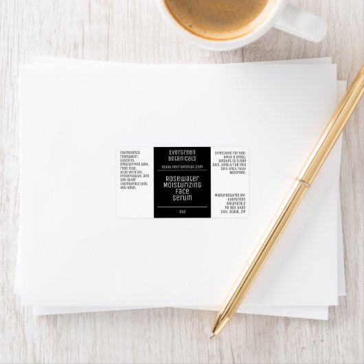 étiquette de bouteille de dropper moderne blanc et (En situation)