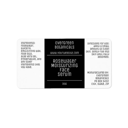 étiquette de bouteille de dropper moderne blanc et (Devant)