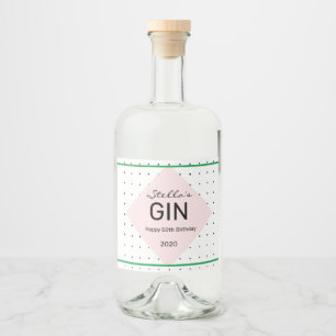 étiquette de bouteille de gin personnalisé