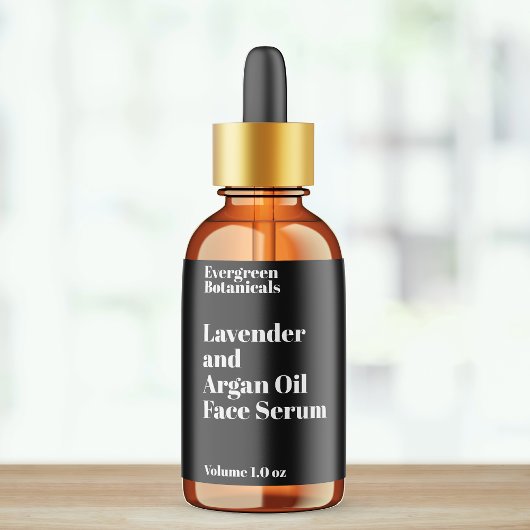 Étiquette de bouteille de gouttelette noire étanch