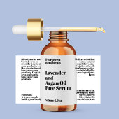 Étiquette de bouteille de gouttelettes de cosmétiq