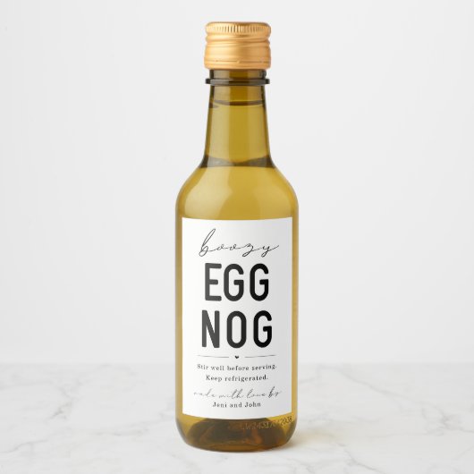 Étiquette de bouteille de lait de poule alcoolisé  (Devant)