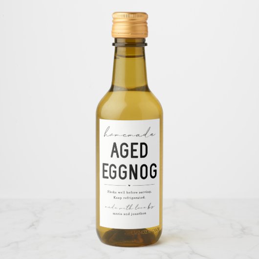 Étiquette de bouteille de lait de poule vieilli fa (Devant)
