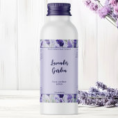 Étiquette de bouteille de lavande à eau violet