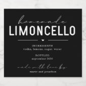 Étiquette de bouteille de Limoncello fait maison p (Étiquettes simples)