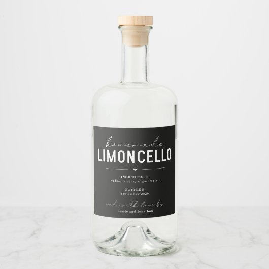Étiquette de bouteille de Limoncello fait maison p (Devant)
