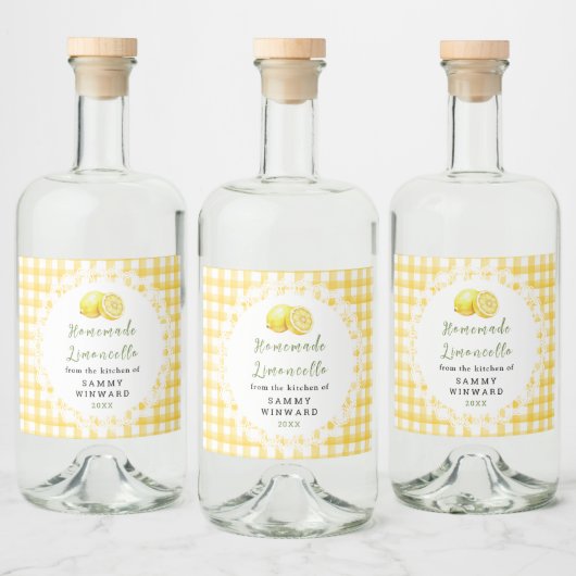 Étiquette de bouteille de Limoncello maison (Bouteilles)