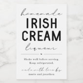 Étiquette de bouteille de liqueur de crème irlanda (Étiquettes simples)