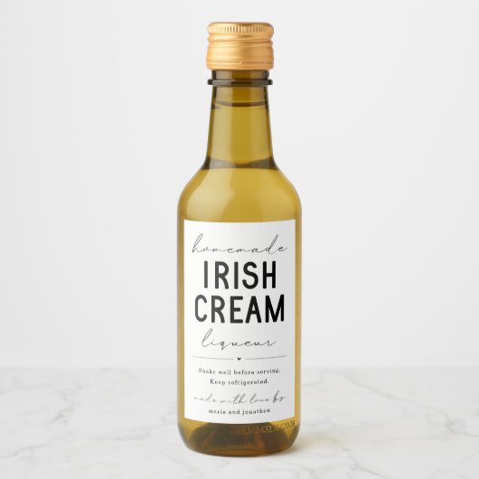 Étiquette de bouteille de liqueur de crème irlanda (Devant)