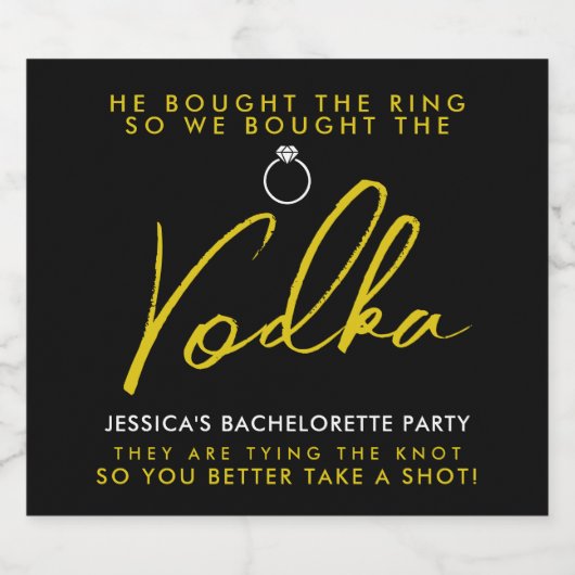 Étiquette de bouteille de liqueur de fête de bache (Étiquettes simples)