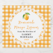 Étiquette de bouteille de liqueur de mangue maison (Étiquettes simples)
