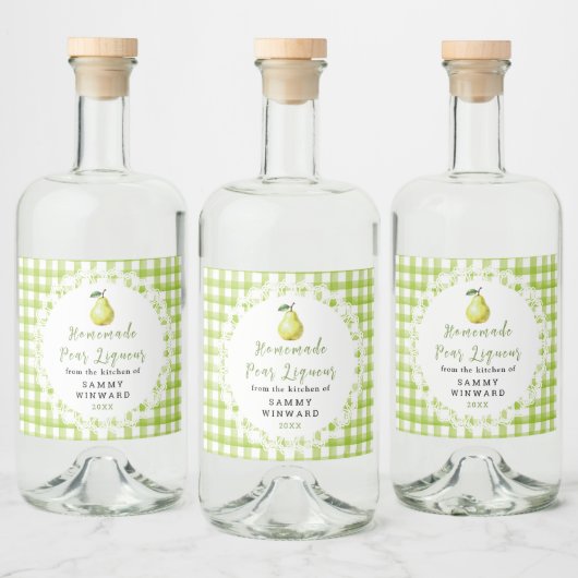 Étiquette de bouteille de liqueur de poire maison (Bouteilles)