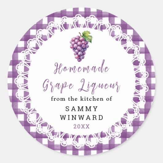 Étiquette de bouteille de liqueur de raisin maison (Devant)