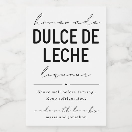 Étiquette de bouteille de liqueur Dolce de Leche f (Étiquettes simples)