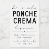 Étiquette de bouteille de liqueur Ponche Crema fai (Étiquettes simples)