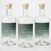 Étiquette de bouteille de liquide Mariage vert fon (Bouteilles)