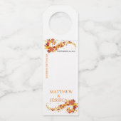 Étiquette de bouteille de mariage de feuillage d'a (Devant)