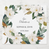 Étiquette de bouteille de Mariage de fleurs blanch (Étiquettes simples)