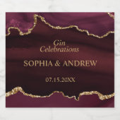 Étiquette de bouteille de Mariage d'or de Bourgogn (Étiquettes simples)