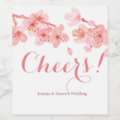 Étiquette de bouteille de mariage florale à fleurs (Étiquettes simples)