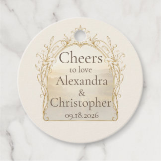 Étiquette de bouteille de mariage Lily Champagne i