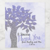 Étiquette de bouteille de Parties scintillant bleu (Étiquettes simples)