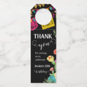 Étiquette de bouteille de remerciement de fête mex (Devant)