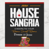 Étiquette de bouteille de sangria à chaud domestiq (Étiquettes simples)
