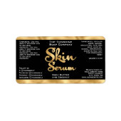 Étiquette de bouteille de sérum de peau noire et d (Devant)