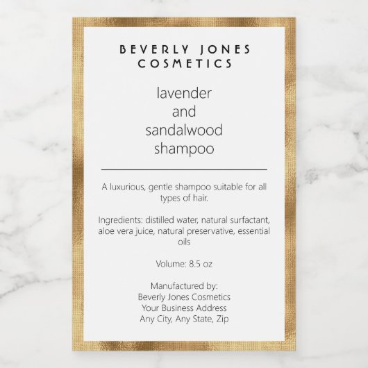 Étiquette de bouteille de shampooing imperméable b (Étiquettes simples)