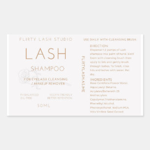 Étiquette de bouteille de shampooing Lash