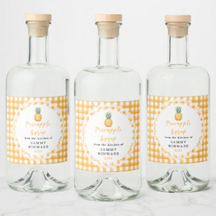 Étiquette de Bouteille de Sirop d'Ananas Maison