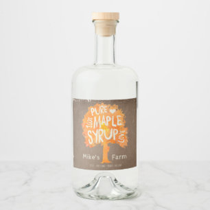 Étiquette de bouteille de sirop d'arbre d'érable