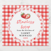 Étiquette de Bouteille de Sirop de Fraise Maison (Étiquettes simples)
