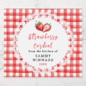Étiquette de bouteille de sirop de fraise maison (Étiquettes simples)