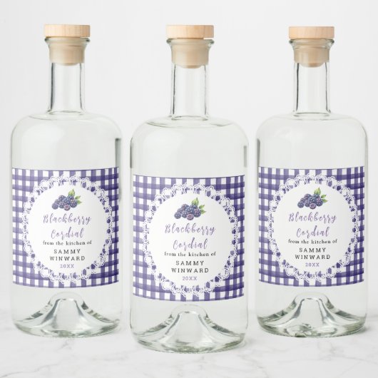 Étiquette de bouteille de sirop de mûre maison (Bouteilles)