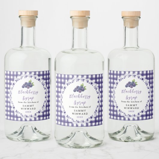 Étiquette de bouteille de sirop de mûre maison (Bouteilles)