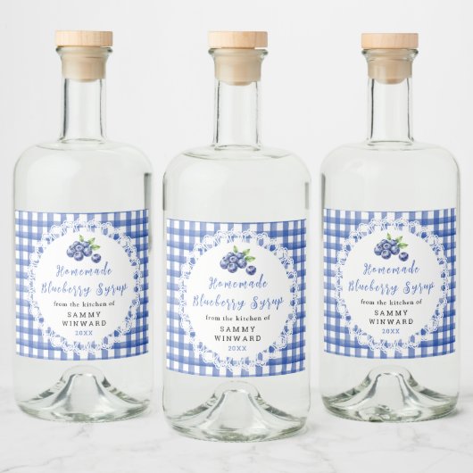 Étiquette de Bouteille de Sirop de Myrtille Maison (Bouteilles)