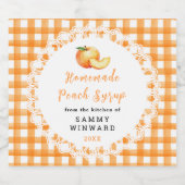 Étiquette de Bouteille de Sirop de Pêche Maison (Étiquettes simples)