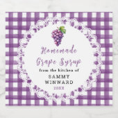 Étiquette de Bouteille de Sirop de Raisin Maison (Étiquettes simples)