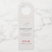 Étiquette de bouteille de vacances de style vintag (Devant)